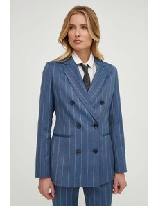 Sisley giacca in lino misto colore blu