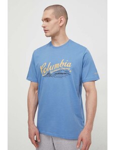 Columbia t-shirt in cotone Rockaway River colore blu 2022181