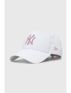 New Era berretto da baseball in cotone colore bianco con applicazione NEW YORK YANKEES