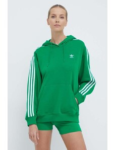 adidas Originals felpa 3-Stripes Hoodie OS donna colore verde con cappuccio con applicazione IN8398