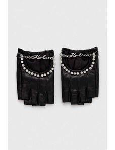 Karl Lagerfeld manicotti in pelle donna colore nero