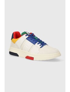 Tommy Jeans sneakers in pelle THE BROOKLYN ARCHIVE GAMES colore bianco EM0EM01482