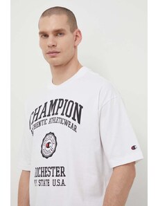 Champion t-shirt in cotone uomo colore bianco 219856