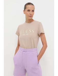 Guess t-shirt in cotone donna colore beige