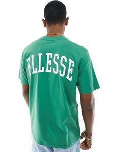 ellesse - Harvardo - T-shirt stile college verde con stampa sul retro
