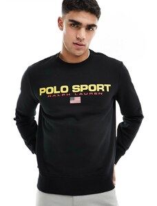 Polo Ralph Lauren - Sport Capsule - Felpa nera con logo sul davanti-Nero