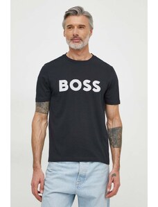 Boss Green t-shirt in cotone uomo colore blu navy