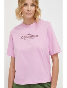 Columbia t-shirt in cotone North Cascades colore rosa 1992085