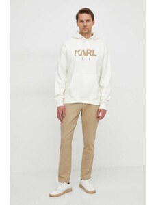 Karl Lagerfeld felpa uomo colore beige con cappuccio