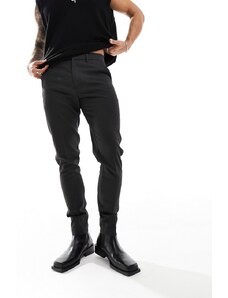 ASOS DESIGN - Pantaloni da abito skinny nero puntinato