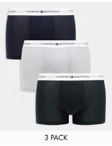 Tommy Hilfiger - Essentials - Confezione da 3 boxer aderenti in cotone multicolore