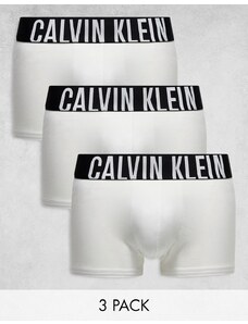 Calvin Klein - Intense Power Cotton Stretch - Confezione da 3 paia di boxer aderenti bianchi-Bianco