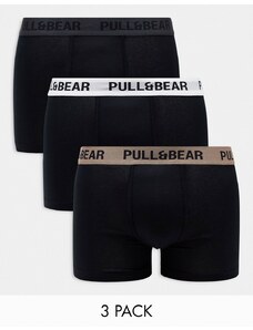 Pull&Bear - Confezione da 3 paia di boxer bianchi, nude e kaki-Multicolore