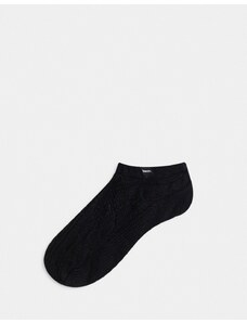 Bench - Garton - Calzini stile pantofola in maglia a tracce nero tinta unita con interno in pile