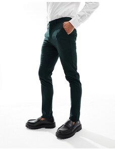 ASOS DESIGN - Pantaloni da abito skinny color verde bosco