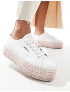 Superga - Sneakers bianche in corda-Bianco