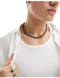 ASOS DESIGN - Collana con perle sintetiche grigio scure