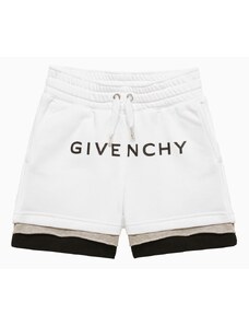 Givenchy Short bianco in misto cotone con logo