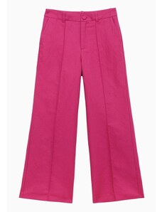 Chloé Pantalone rosa in lino e cotone