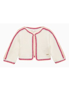 Chloé Cardigan bianco/rosa in cotone