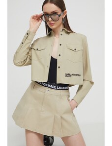 Karl Lagerfeld Jeans camicia in cotone donna colore beige