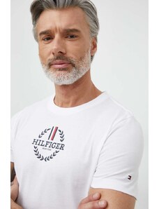 Tommy Hilfiger t-shirt in cotone uomo colore bianco