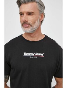 Tommy Jeans t-shirt in cotone uomo colore nero