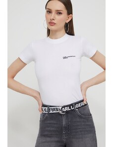 Karl Lagerfeld Jeans t-shirt in cotone donna colore bianco