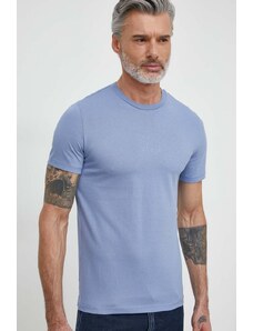 Guess t-shirt in cotone colore blu con applicazione