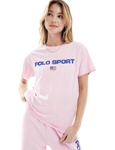 Polo Ralph Lauren - Sport Capsule - T-shirt rosa con logo sul petto