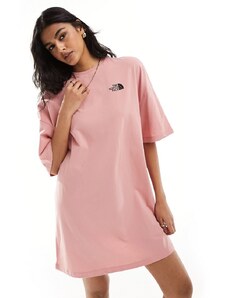 The North Face - Vestito T-shirt rosa con logo