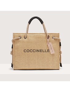 Coccinelle Never Without Bag Straw Logo Print Large