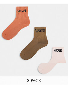 Vans Classic - Confezione da 3 paia di calzini arancioni, marroni e rosa-Multicolore