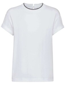 Brunello Cucinelli T-shirt con orlo a contrasto