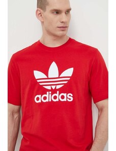 adidas Originals t-shirt in cotone Trefoil uomo colore rosso IR8009