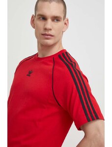 adidas Originals t-shirt in cotone uomo colore rosso con applicazione IR9449