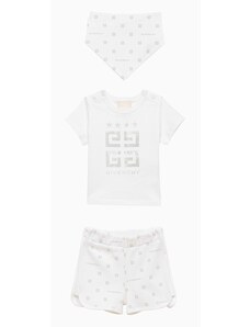 Givenchy Set T-shirt/short/bandana bianco in cotone