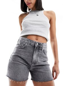 Calvin Klein Jeans - Mom shorts di jeans grigi-Grigio