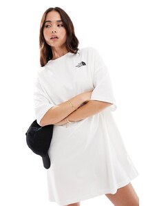 The North Face - Vestito T-shirt crema con logo-Bianco