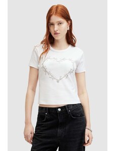 AllSaints t-shirt in cotone PERTA donna colore bianco