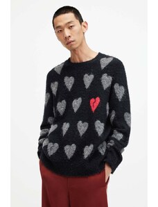 AllSaints maglione in lana AMORE uomo colore nero