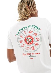 Puma - Pizza - T-shirt bianca con grafica sul retro-Bianco