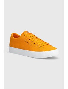 Tommy Hilfiger scarpe da ginnastica TH HI VULC LOW CANVAS uomo colore arancione FM0FM04882