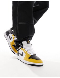 Air Jordan 1 Mid - Sneakers alte bianche e gialle-Giallo