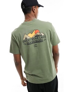 Napapijri - Tani - T-shirt kaki con stampa grafica sul retro-Verde