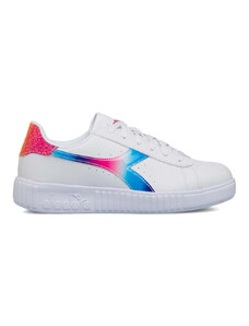 Sneakers bianche da ragazza con logo arcobaleno Diadora Game Step Bloom GS