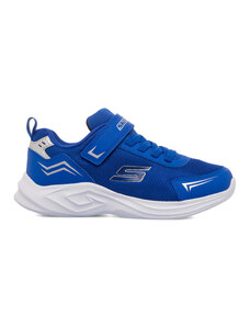 Sneakers blu elettrico da bambino con logo laterale Skechers Mazematics