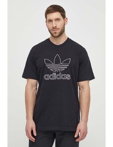 adidas Originals t-shirt in cotone Trefoil Tee uomo colore nero IU2347