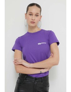 Karl Lagerfeld Jeans t-shirt in cotone donna colore violetto