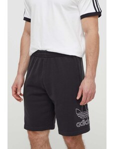 adidas Originals pantaloncini in cotone Adicolor Outline Trefoil colore nero IU2370